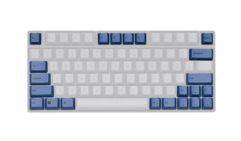 Topre Realforce RC1 Keycap Set - Kit:Text Modifiers - Primary Keycap Color:Dark Blue