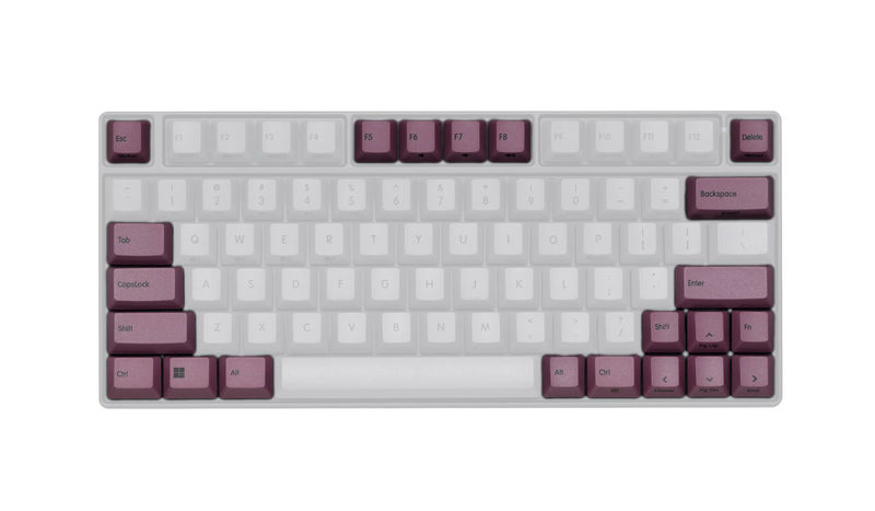 Topre Realforce RC1 Keycap Set - Kit:Text Modifiers - Primary Keycap Color:Dark Mauve