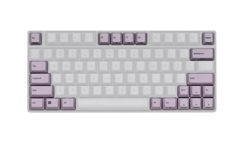 Topre Realforce RC1 Keycap Set - Kit:Text Modifiers - Primary Keycap Color:Smoky Lilac