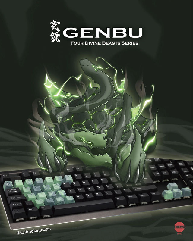 Tai-Hao TPR MKII Malachite Backlit 23 Key OEM Profile Rubber Keycap Set