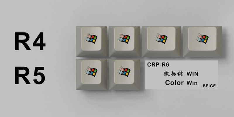 HammerWorks CRP Colored Windows Win 6 Key Cherry Profile Dye Sub Keycap Set