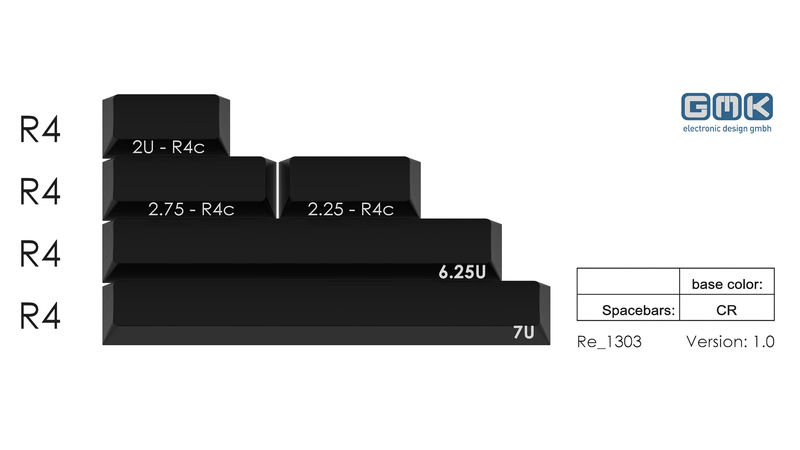 GMK Spacebar Kit - CYL Cherry Profile - Primary Keycap Color:CR