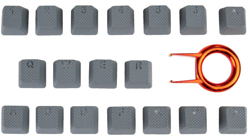 Tai-Hao Grey Backlit 18 Key OEM Profile Double Shot TPR Rubber Keycap Set