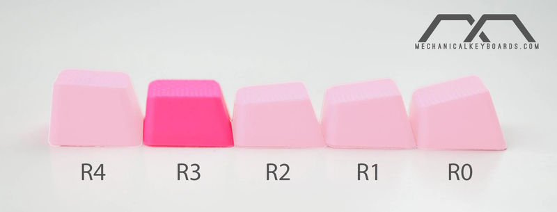 Tai-Hao Neon Pink Row 3 Blank 4 Key OEM Profile TPR Rubber Keycap Set