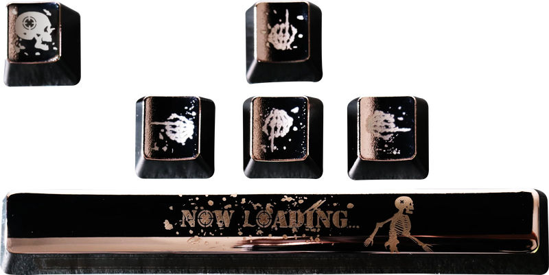 Traitors Skeleton Loading 6 Key OEM Profile Chromium Plated Laser Engraved ABS Keycap Set