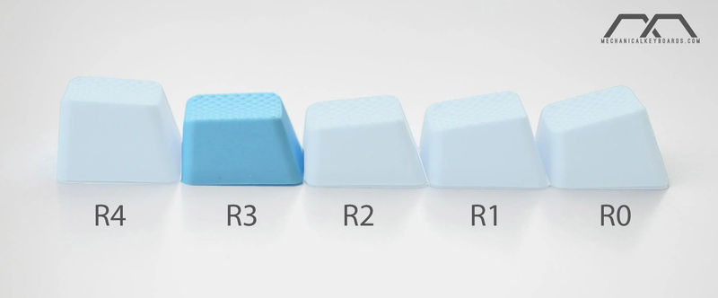 Tai-Hao Neon Blue Row 3 Blank 4 Key OEM Profile TPR Rubber Keycap Set