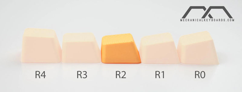 Tai-Hao Neon Orange Row 2 Blank 4 Key OEM Profile TPR Rubber Keycap Set