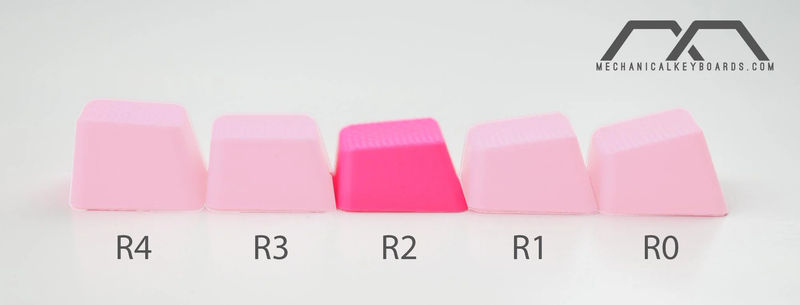 Tai-Hao Neon Pink Row 2 Blank 4 Key OEM Profile TPR Rubber Keycap Set