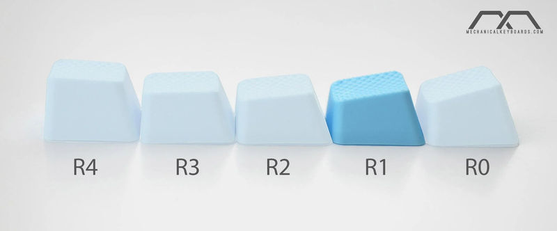Tai-Hao Neon Blue Row 1 Blank 4 Key OEM Profile TPR Rubber Keycap Set