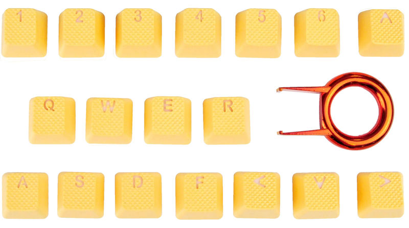 Tai-Hao Neon Orange Backlit 18 Key OEM Profile Double Shot TPR Rubber Keycap Set