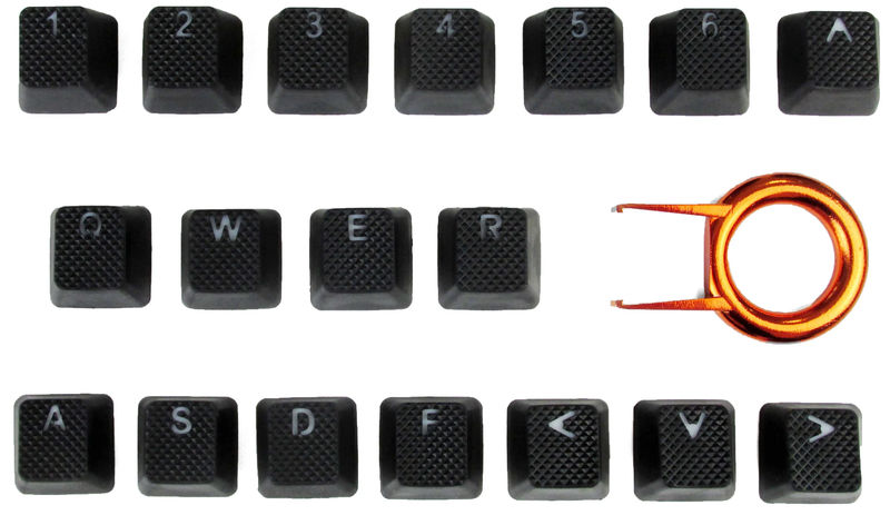 Tai-Hao Black Backlit 18 Key OEM Profile Double Shot TPR Rubber Keycap Set