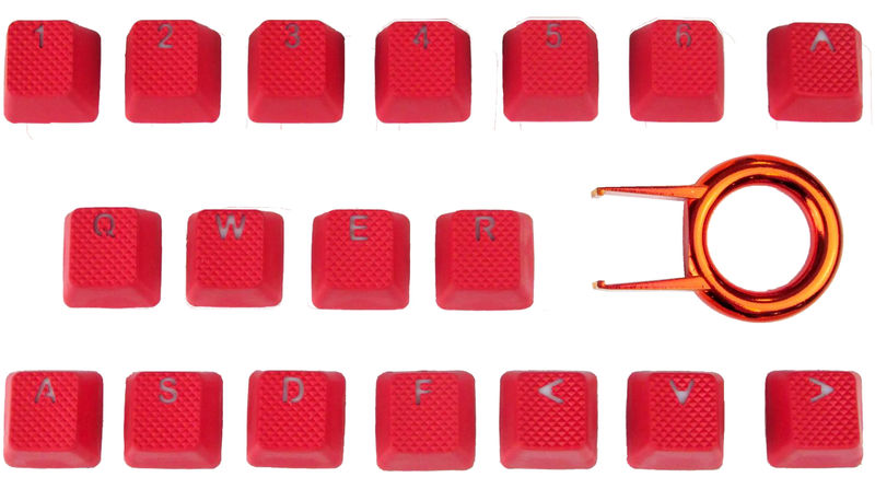 Tai-Hao Red Backlit 18 Key OEM Profile Double Shot TPR Rubber Keycap Set