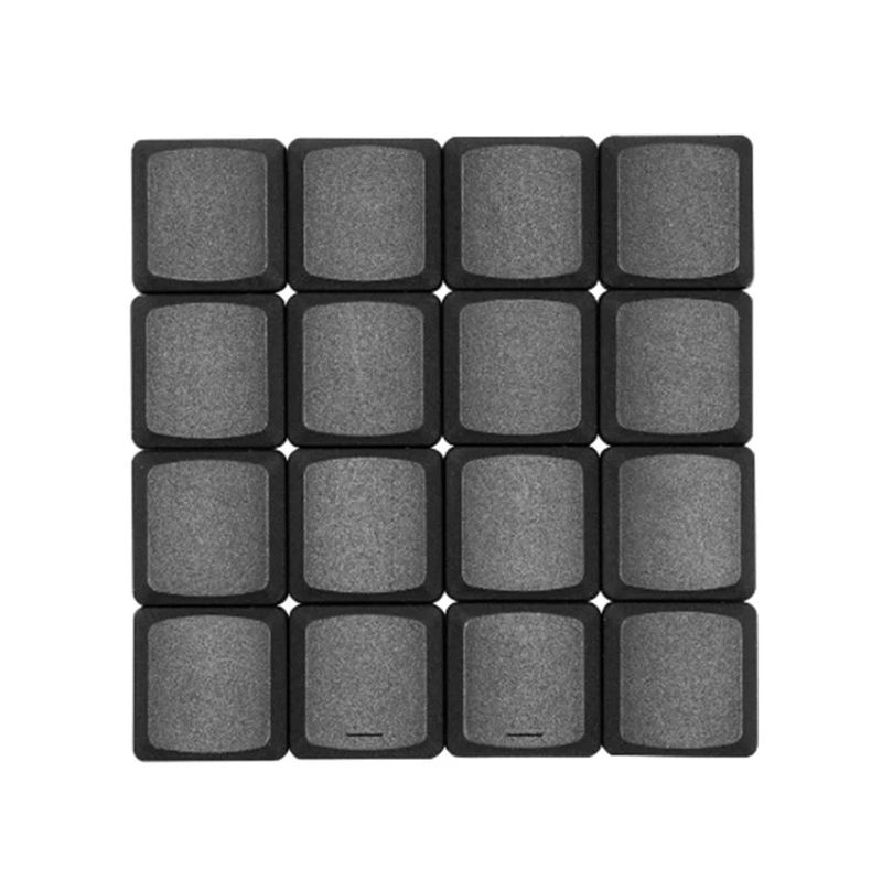 Tai-Hao Black THT Blank 18 Key ABS Low Profile Keycap Set - Stem Type:Choc