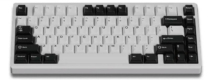 Shortcut Studio Bridge75 HE 8K Aluminum 75% Hotswap Mechanical Keyboard - Color:Spray-coated White
