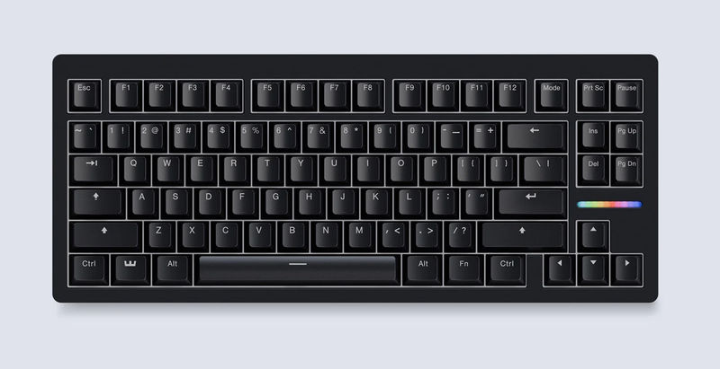 Wooting 80HE Magnetic 75% Hotswap RGB Keyboard - Top Material:ABS - Color:Black