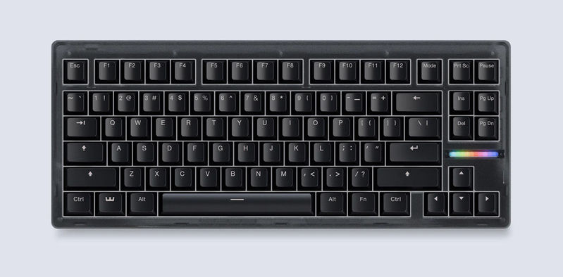 Wooting 80HE Magnetic 75% Hotswap RGB Keyboard - Top Material:ABS - Color:Frosted Black