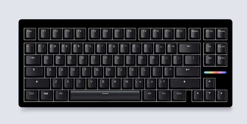 Wooting 80HE Magnetic 75% Hotswap RGB Keyboard - Top Material:Zinc Alloy - Color:Black