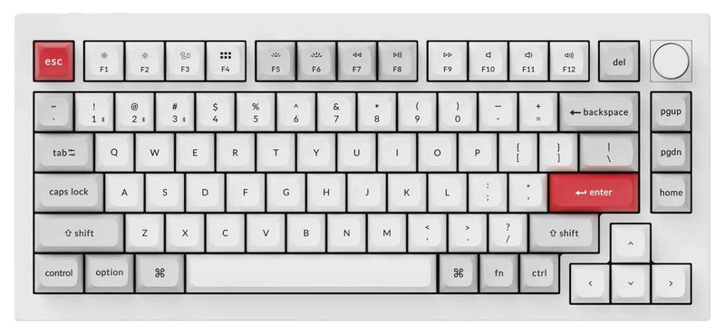Keychron Q1 Pro w/ Knob Aluminum 75% Hotswap RGB Mechanical Keyboard - Color:White - Switch:Keychron K Pro Banana
