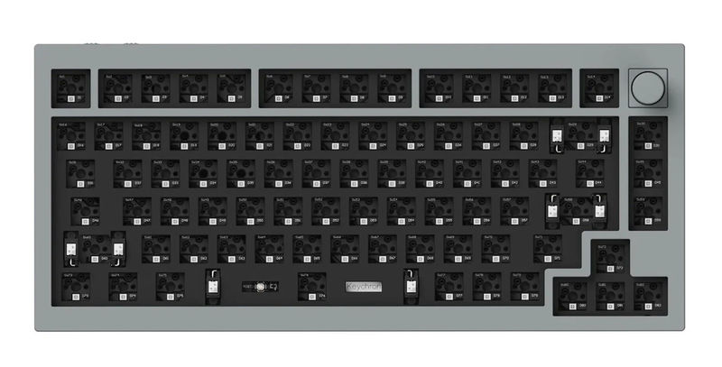 Keychron Q1 Pro w/ Knob Aluminum 75% Hotswap RGB Mechanical Keyboard - Color:Grey - Switch:None