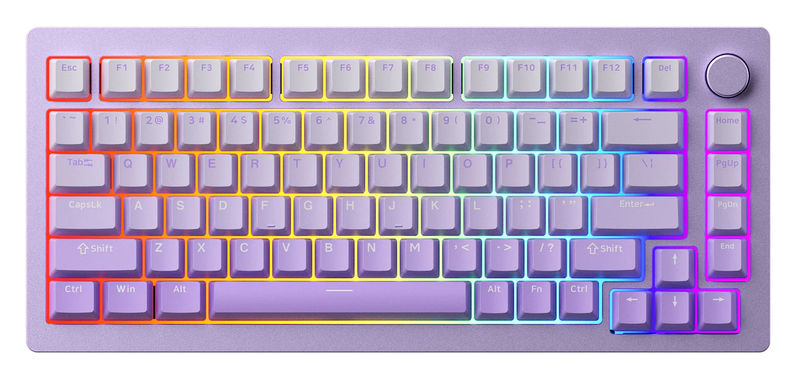 MonsGeek M1W Aluminum 75% Hotswap Wireless RGB Keyboard - Color:Purple - Switch:Akko Creamy Yellow Pro V3