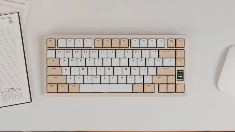 Chilkey ND75 LP Aluminum Hotswap Wireless RGB Low Profile Keyboard - Color:Milk Tea
