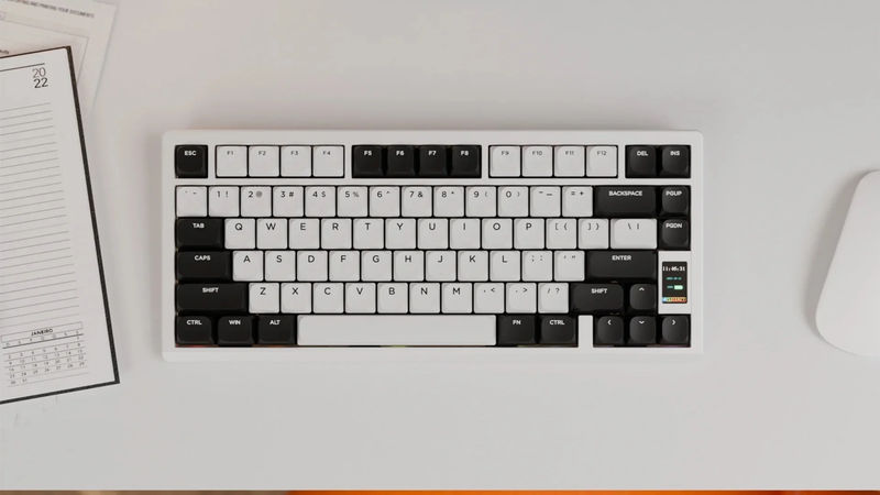 Chilkey ND75 LP Aluminum Hotswap Wireless RGB Low Profile Keyboard - Color:Pure White