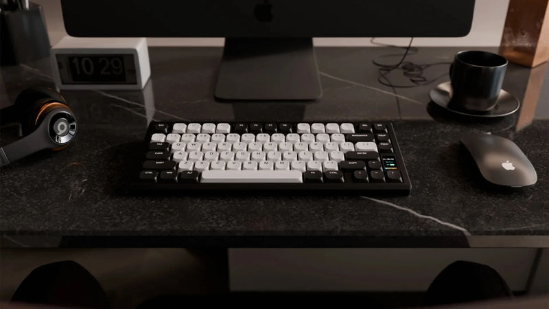 Chilkey ND75 LP Aluminum Hotswap Wireless RGB Low Profile Keyboard - Color:Jet Black