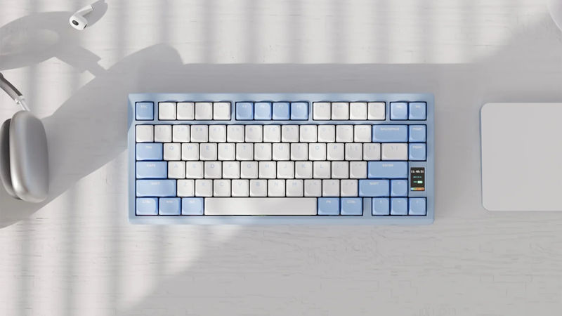 Chilkey ND75 LP Aluminum Hotswap Wireless RGB Low Profile Keyboard - Color:Baby Blue
