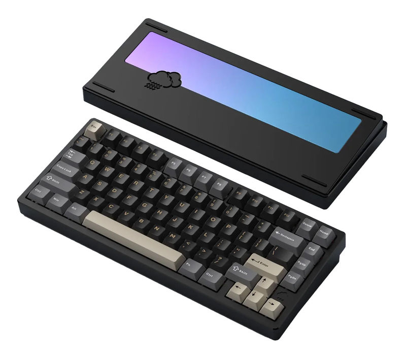 WOBKEY Rainy 75 Lite Aluminum 75% Hotswap Wireless Mechanical Keyboard - Color:Black