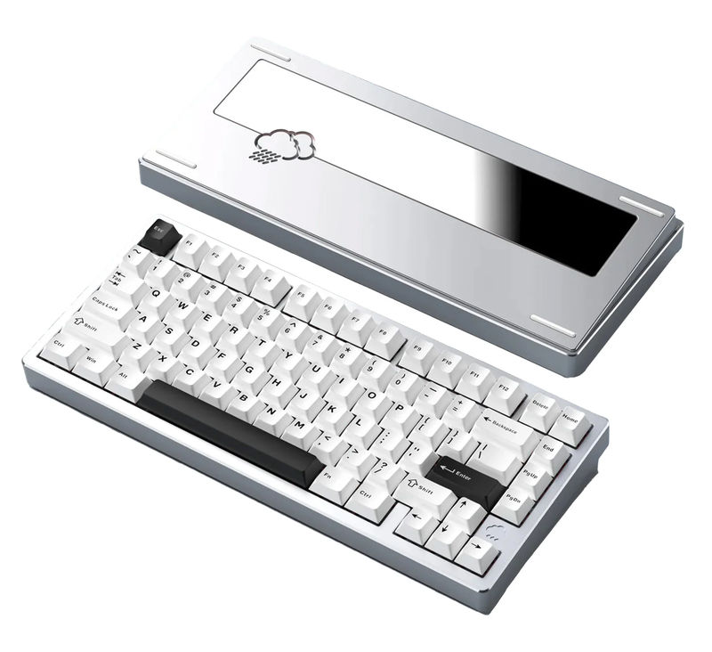 WOBKEY Rainy 75 Lite Aluminum 75% Hotswap Wireless Mechanical Keyboard - Color:Silver