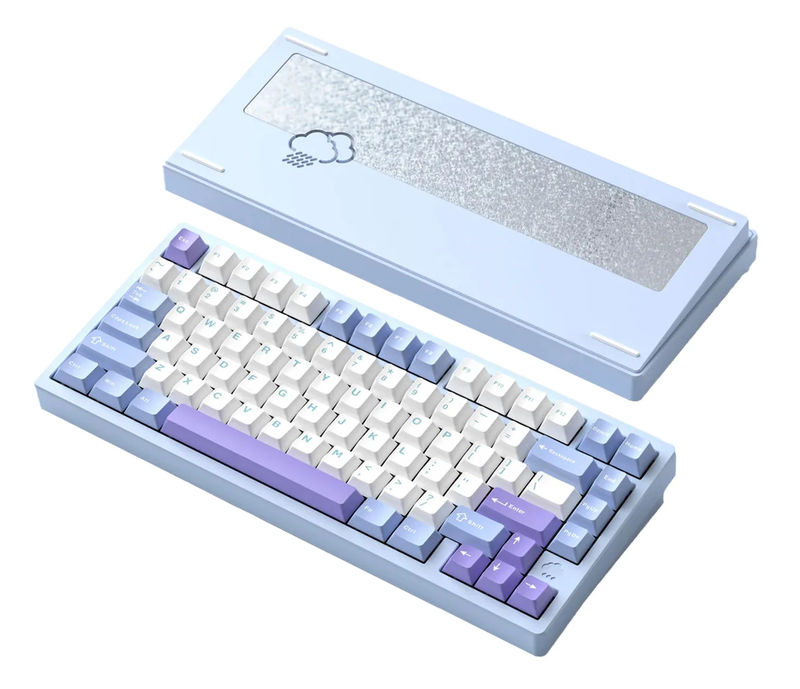 WOBKEY Rainy 75 Pro Aluminum 75% Hotswap Wireless A-RGB Mechanical Keyboard - Color:Blue - Switch:JWICK WOB