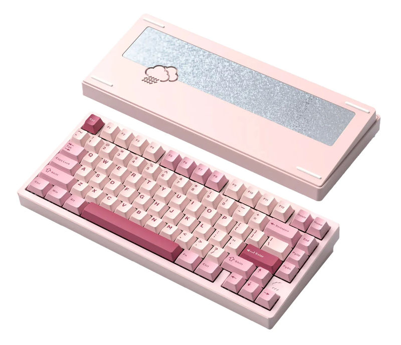 WOBKEY Rainy 75 Pro Aluminum 75% Hotswap Wireless A-RGB Mechanical Keyboard - Color:Pink - Switch:JWICK WOB