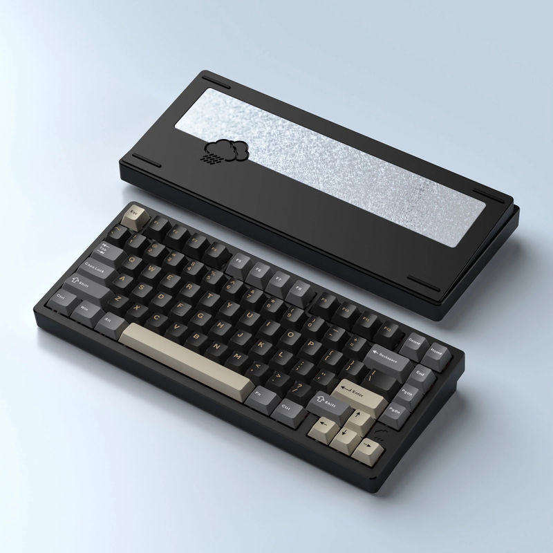 WOBKEY Rainy 75 Pro Aluminum 75% Hotswap Wireless A-RGB Mechanical Keyboard - Color:Black - Switch:Kailh Cocoa
