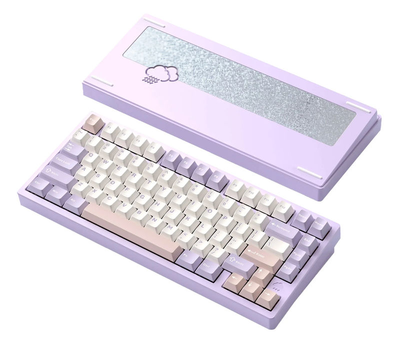 WOBKEY Rainy 75 Pro Aluminum 75% Hotswap Wireless A-RGB Mechanical Keyboard - Color:Purple - Switch:JWICK WOB