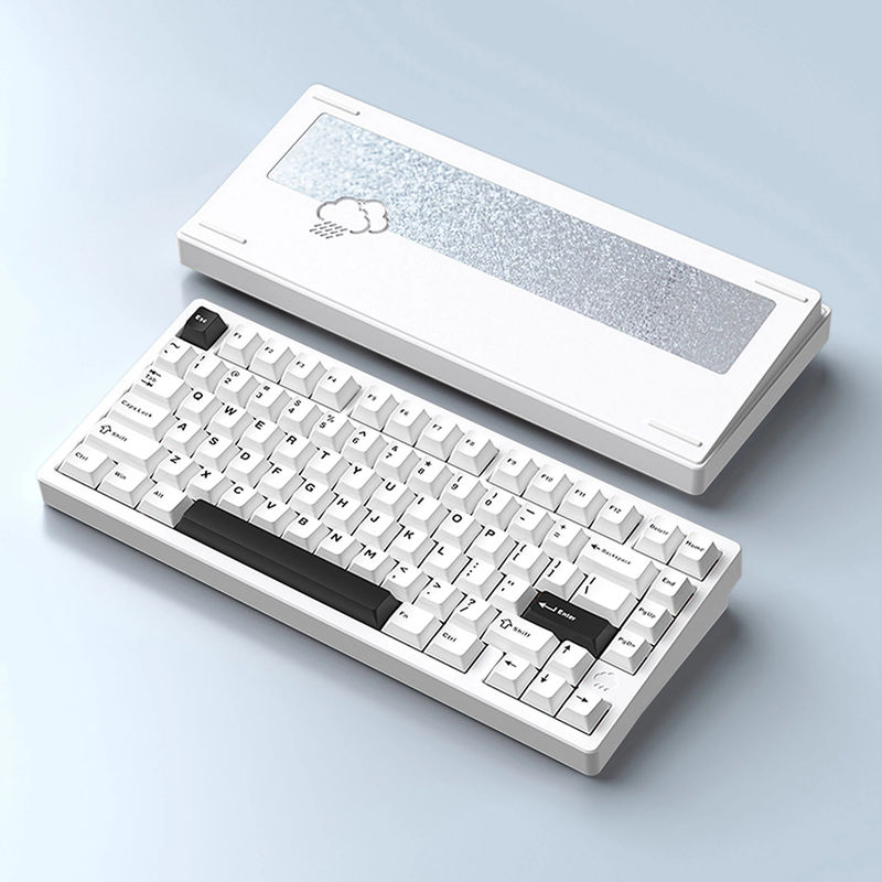 WOBKEY Rainy 75 Pro Aluminum 75% Hotswap Wireless A-RGB Mechanical Keyboard - Color:Luna - Switch:Kailh Cocoa