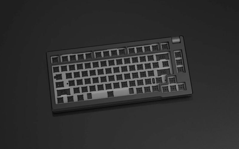 Createkeebs LuminKey75 Aluminum 75% Hotswap Mechanical Keyboard - Color:Black - Switch:None
