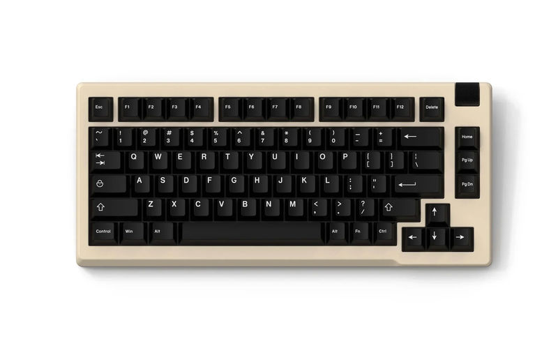 Createkeebs LuminKey75 Aluminum 75% Hotswap Mechanical Keyboard - Color:Beige - Switch:Gateron Baby Raccoon
