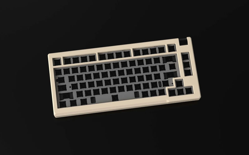 Createkeebs LuminKey75 Aluminum 75% Hotswap Mechanical Keyboard - Color:Beige - Switch:None
