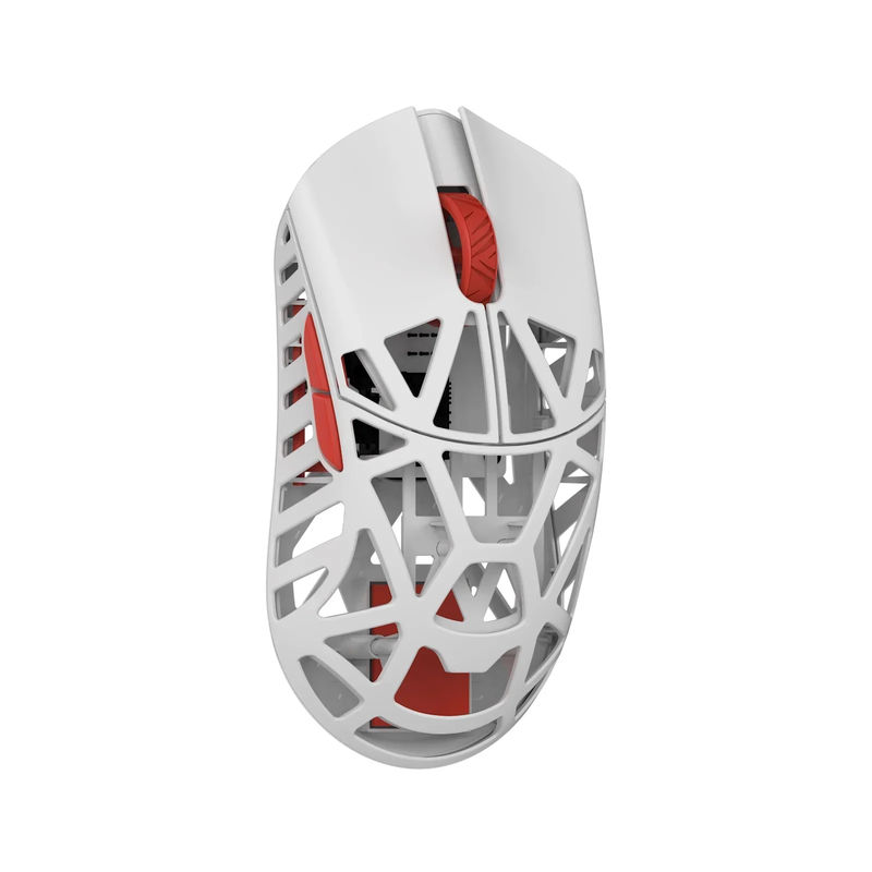 MK x WLMOUSE Beast X 8K Wireless Mouse - Color:White & Red - Switch Type:Omron Optical