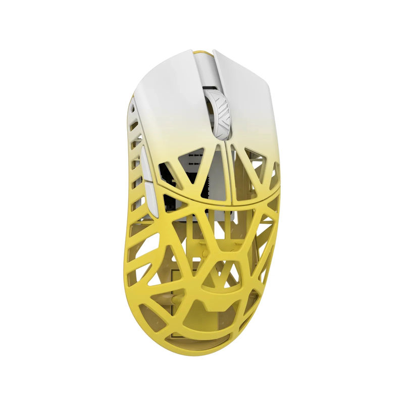MK x WLMOUSE Beast X 8K Wireless Mouse - Color:White & Yellow - Switch Type:Omron Optical