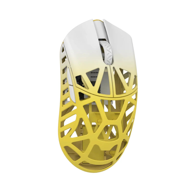 MK x WLMOUSE Beast X Max Wireless 8K Mouse - Color:White & Yellow - Switch Type:Omron Optical