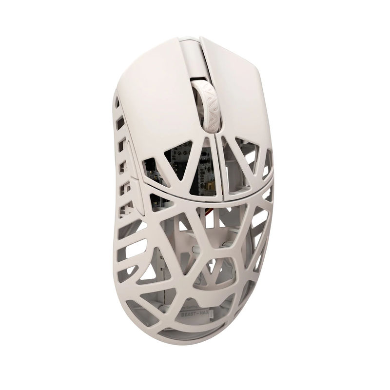 MK x WLMOUSE Beast X Max Wireless 8K Mouse - Color:Milky White - Switch Type:Omron Optical