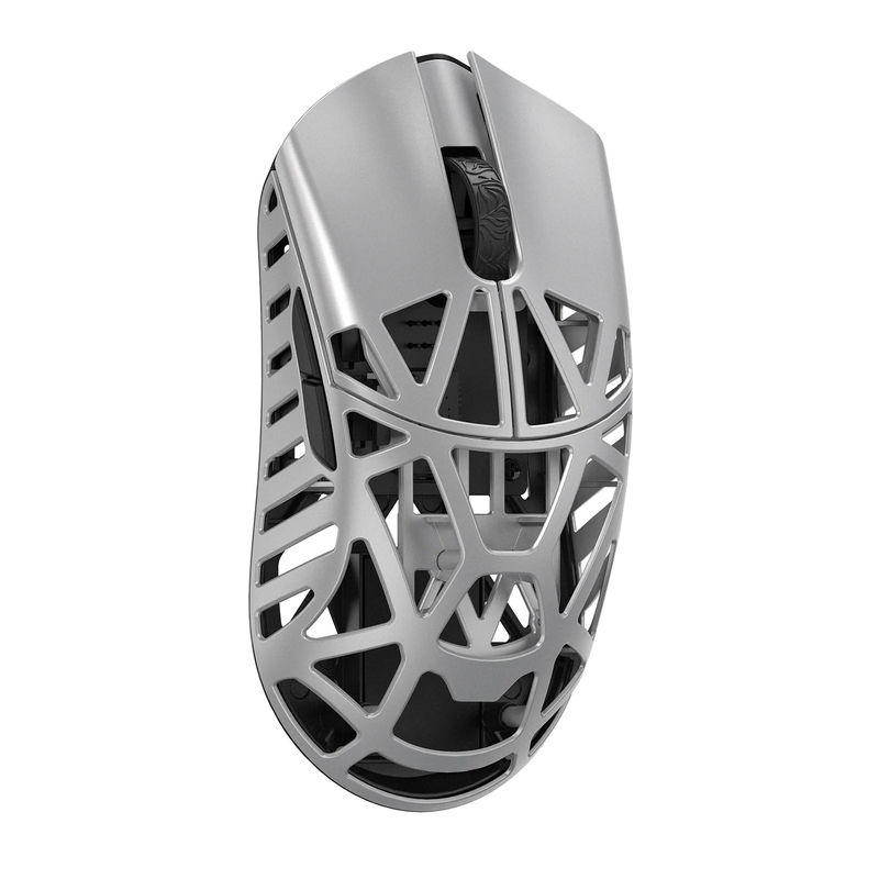 MK x WLMOUSE Beast X Pro Wireless 8K Mouse - Color:Silver - Switch Type:Omron Optical - Edition:Side Slits