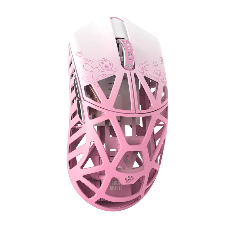 WLMOUSE Fabulous Beasts X Wireless 8K Mouse - Color:White & Pink