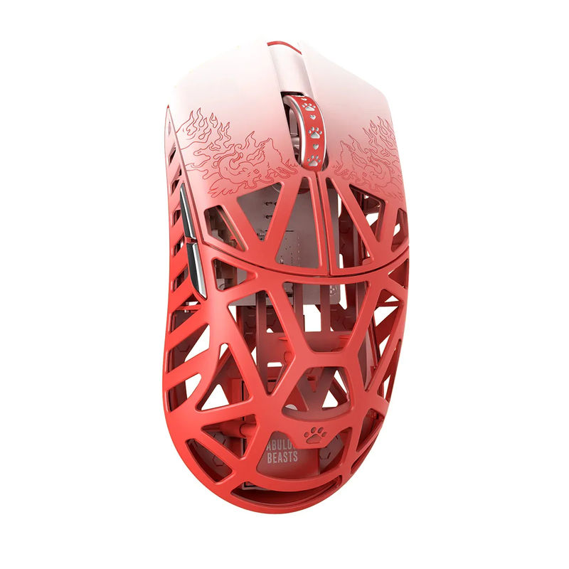 WLMOUSE Fabulous Beasts X Wireless 8K Mouse - Color:White & Red