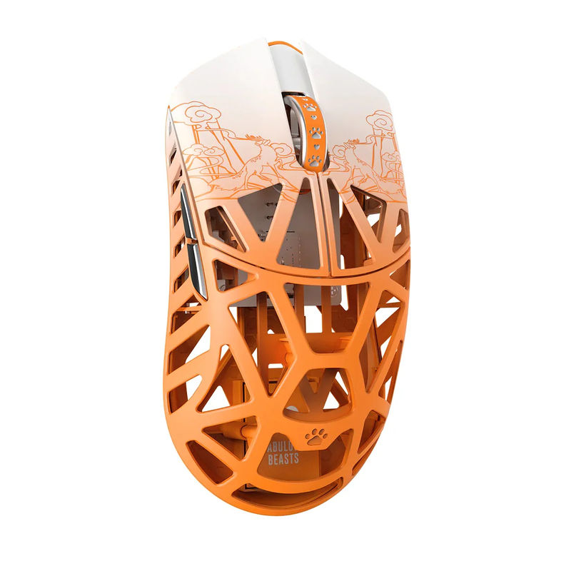 WLMOUSE Fabulous Beasts X Wireless 8K Mouse - Color:White & Orange