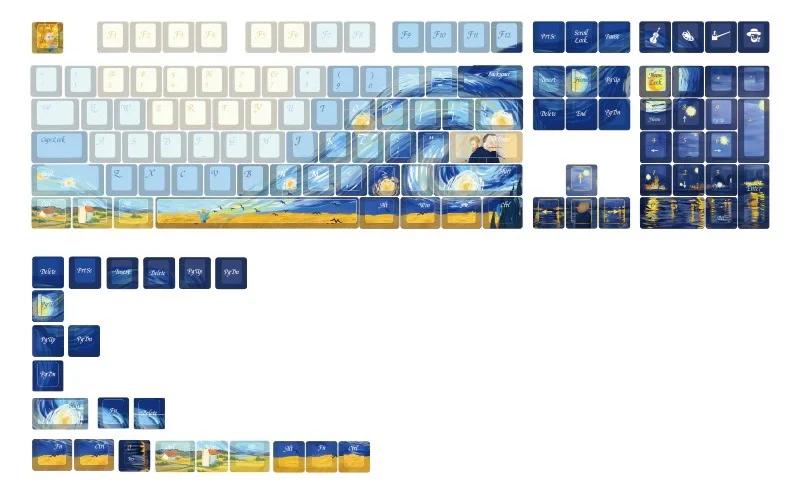 Varmilo Van Gogh 130 Key Dye Sub PBT Keycap Set