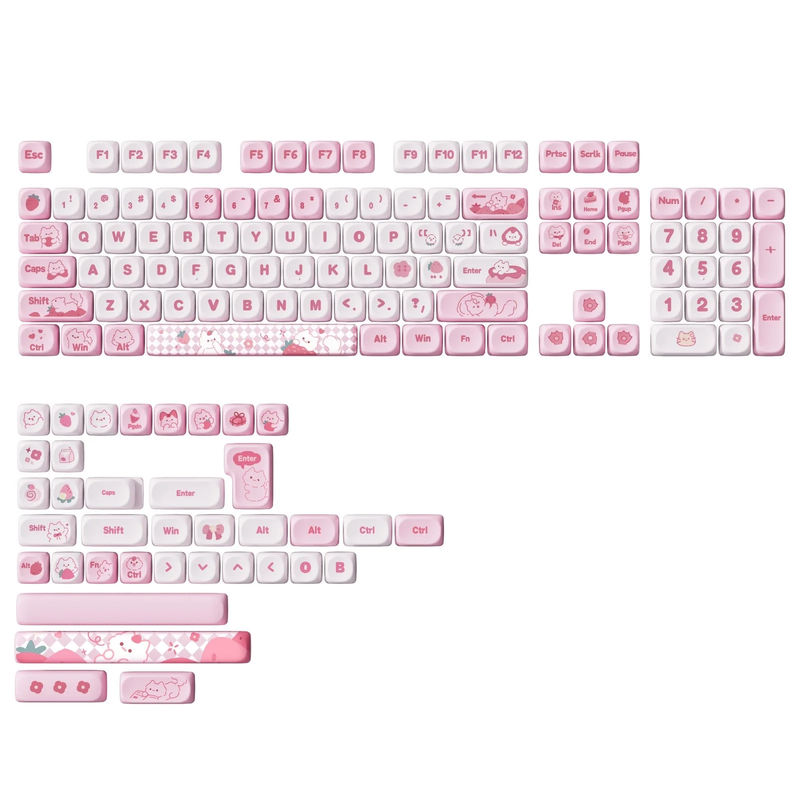 Yunzii Meow Meow Pink 141 Key MOA Profile Dye Sub PBT Keycap Set
