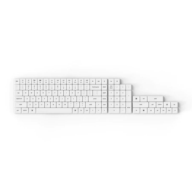 Keychron Black on White 118 Key LSA Profile Double Shot PBT Keycap Set