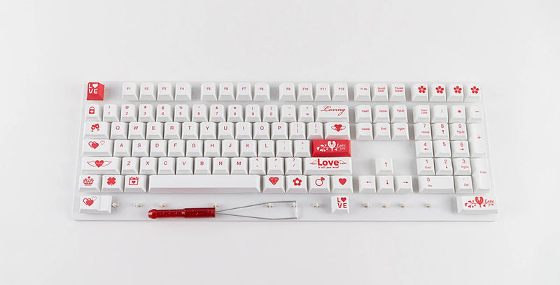 KBParadise Love Red 111 Key Cherry Profile Dye Sub PBT Keycap Set
